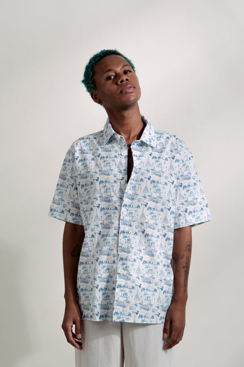 EMGEE by Get Spotted: Beni Buttondown in Toile de Pinoy Fabric